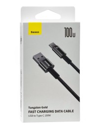Usb Кабель-зарядка TYPE-C Baseus Tungsten 1м (CAWJ000001) 100W черный