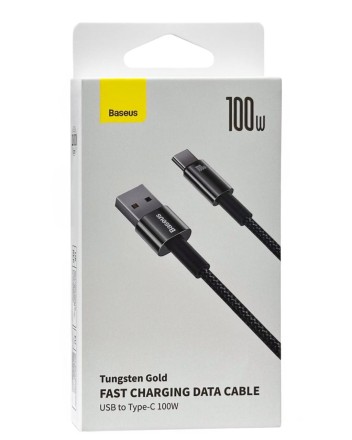  Usb Кабель-зарядка TYPE-C Baseus Tungsten 1м (CAWJ000001) 100W черный