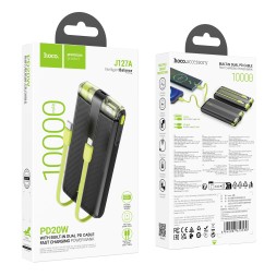 Powerbank Hoco J127A 10000mAh 2C с шнуром Type-C/Lightning  черный