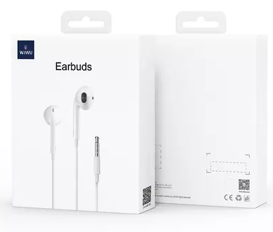 Стереонаушники WiWU Earbuds EB101 с микрофоном белые