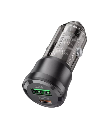  Автомобильное заряд. устр. Borofone BZ25 1USB/1USB-C 38W черное
