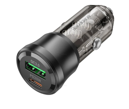  Автомобильное заряд. устр. Borofone BZ25 1USB/1USB-C 38W черное