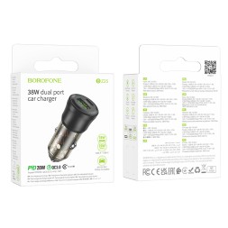 Автомобильное заряд. устр. Borofone BZ25 1USB/1USB-C 38W черное