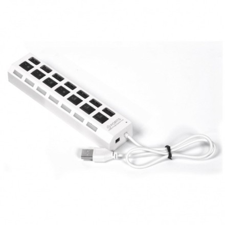  USB-HUB с выключателями, 7 портов, СуперЭконом, белый, SBHA-7207-W