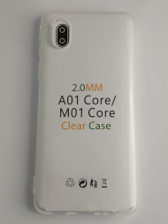 Чехол-накладка силикон 2.0мм Samsung Galaxy A01/M01 core прозрачный