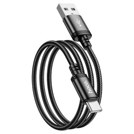  Usb Кабель-зарядка Type-C Hoco X89 2м 3A в тканевой оплетке черный
