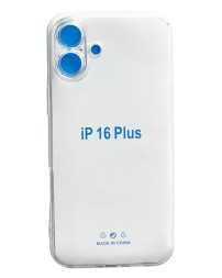 Чехол-накладка силикон i-Phone 16 plus прозрачный 1.5мм тех.пак