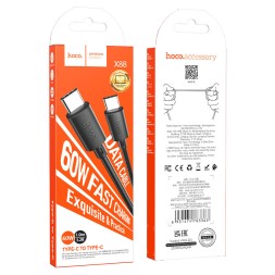 Usb Кабель-зарядка Type-C на Type-C Hoco X88 3.0A  60W 1M черный