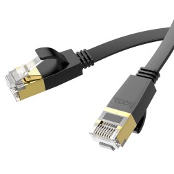 Патчкорд Hoco US07 RJ45-RJ45 10м плоский черный