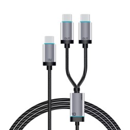 Usb Кабель-зарядка Type-C на 2Type-C Cuktech C2C515 5A 100W 1.35м черный