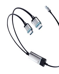 Usb Кабель-зарядка Type-C на 2Type-C Cuktech C2C515 5A 100W 1.35м черный