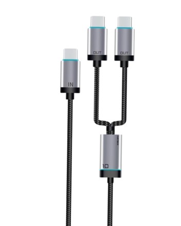 Usb Кабель-зарядка Type-C на 2Type-C Cuktech C2C515 5A 100W 1.35м черный