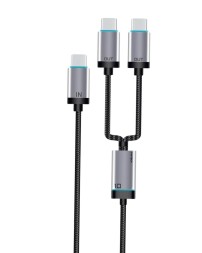 Usb Кабель-зарядка Type-C на 2Type-C Cuktech C2C515 5A 100W 1.35м черный