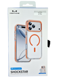 Накладка для i-Phone 17 Pro Keephone Shockstar MagSnap оранжево-прозрачный