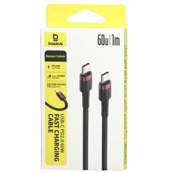 Кабель-зарядка Type-C на Type-C Baseus Cafule 1м CATKLF-G91 60W черно-красный