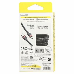 Кабель-зарядка Type-C на Type-C Baseus Cafule 1м CATKLF-G91 60W черно-красный