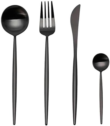  Набор столовых приборов Maison Maxx Modern Flatware Set (4 предмета) черный
