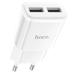 Сетевое зар. устр. Hoco C88A 2USB 2.4A с шнуром Lighting белое