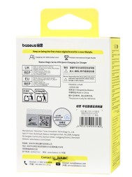 Автомобильное заряд. устр. Baseus 1USB/1C 45W CCMLC20C-01 черный перламутр