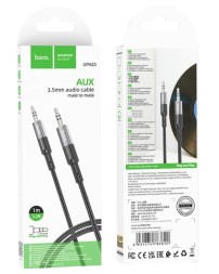 Аудиокабель AUX 3.5мм Hoco UPA23 1м силиконовый серый