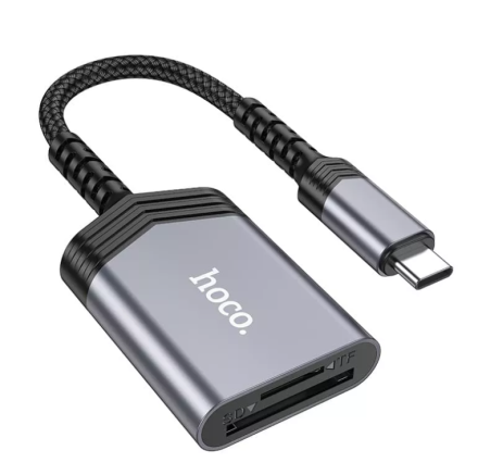  Картридер HOCO UA25 Type-C - SD/TF 480 Мбит/с 2TB серый