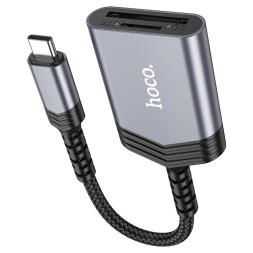 Картридер  HOCO UA25 Type-C - SD/TF 480 Мбит/с 2TB серый