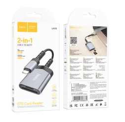 Картридер  HOCO UA25 Type-C - SD/TF 480 Мбит/с 2TB серый