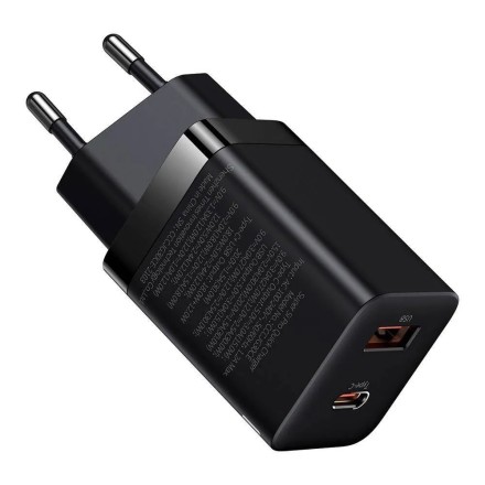  Сетевое зар. устр. Baseus Super Si Quick Charger 1USB/1C 30W EU CCSUPP-E01 черное