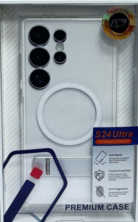  Накладка для Samsung Galaxy S24 Ultra Magsafe Wiwu с подставкой силиконовая прозрачная