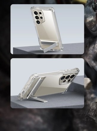  Накладка для Samsung Galaxy S24 Ultra Magsafe Wiwu с подставкой силиконовая прозрачная