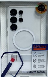 Накладка для Samsung Galaxy S24 Ultra Magsafe Wiwu с подставкой силиконовая прозрачная