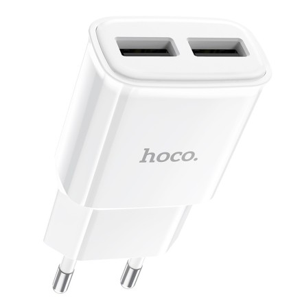  Сетевое зар. устр. Hoco C88A 2USB 2.4A белое