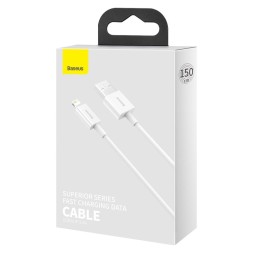 Usb Кабель-зарядка Lightning Baseus Superior 2.4A 1.5м (CALYS-B02) белый