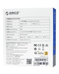 Внешний корпус для HDD/SSD 2.5" Orico 25PW1-C3 USB-C черный