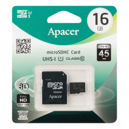 micro SDHC карта памяти Apacer 16GB Class 10 UHS-1 High-Capacity (с адаптером SD)