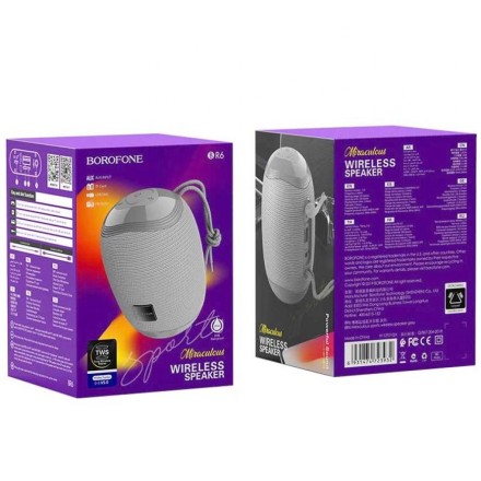  Bluetooth колонка Borofone BR6 Miraculous sports IPX5 TWS V5.0 серый