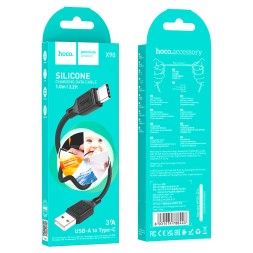 Usb Кабель-зарядка Type-C Hoco X90 3A 1м силиконовый черный