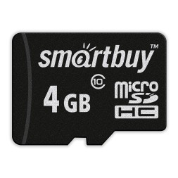 micro SDHC карта памяти Smartbuy 4GB Class 10 (с адаптером SD)