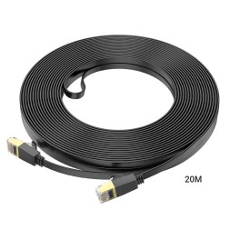Патчкорд Hoco US07 RJ45-RJ45 20м плоский черный