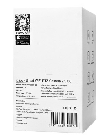 IP-камера Xiaomi Xiaovv Smart PTZ Camera 2K XVV-3630S-Q8 белая EU