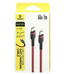 Кабель-зарядка Type-C на Type-C Baseus Cafule 1м (CATKLF-G09) 60W красный