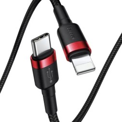 Кабель-зарядка Type-C на Lightning Baseus Cafule 1м CATLKLF-91 20W красно-черный