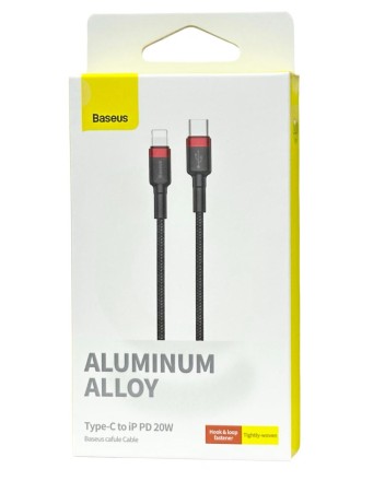  Кабель-зарядка Type-C на Lightning Baseus Cafule 1м CATLKLF-91 20W красно-черный