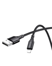Usb Кабель-зарядка Lightning Borofone BX54 Ultra bright 2.4A 1м в тканевой оплетке черный