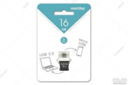 USB флеш накопитель Smartbuy 16GB OTG MicroUSB Poko Black (SB16GBPO-K)