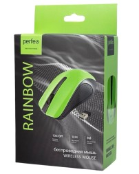 Perfeo мышь беспров., оптич. &quot;Rainbow&quot;, 3 кн, DPI 1000, USB, зелёная