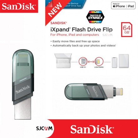  3.0 USB флеш накопитель SanDisk iXpand Flash Drive Flip 64GB (SDIX90N-064G-GN6NN)