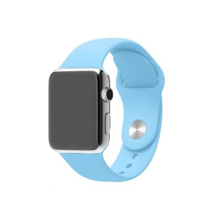  Сменный браслет силиконовая для Apple Watch 38mm серо-голубой