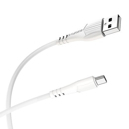  Usb Кабель-зарядка Type-C Borofone BX37 Wieldy 3A 1м в оплётке PVC белый