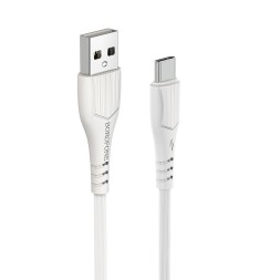 Usb Кабель-зарядка Type-C Borofone BX37 Wieldy 3A 1м в оплётке PVC белый